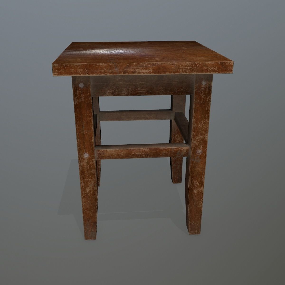 Footstool side table Low-poly 3D model_4