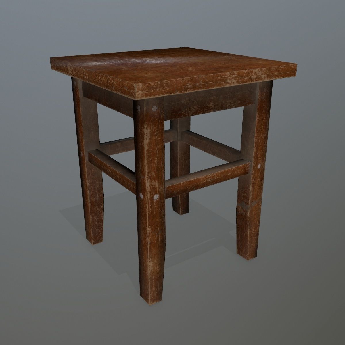 Footstool side table Low-poly 3D model_1