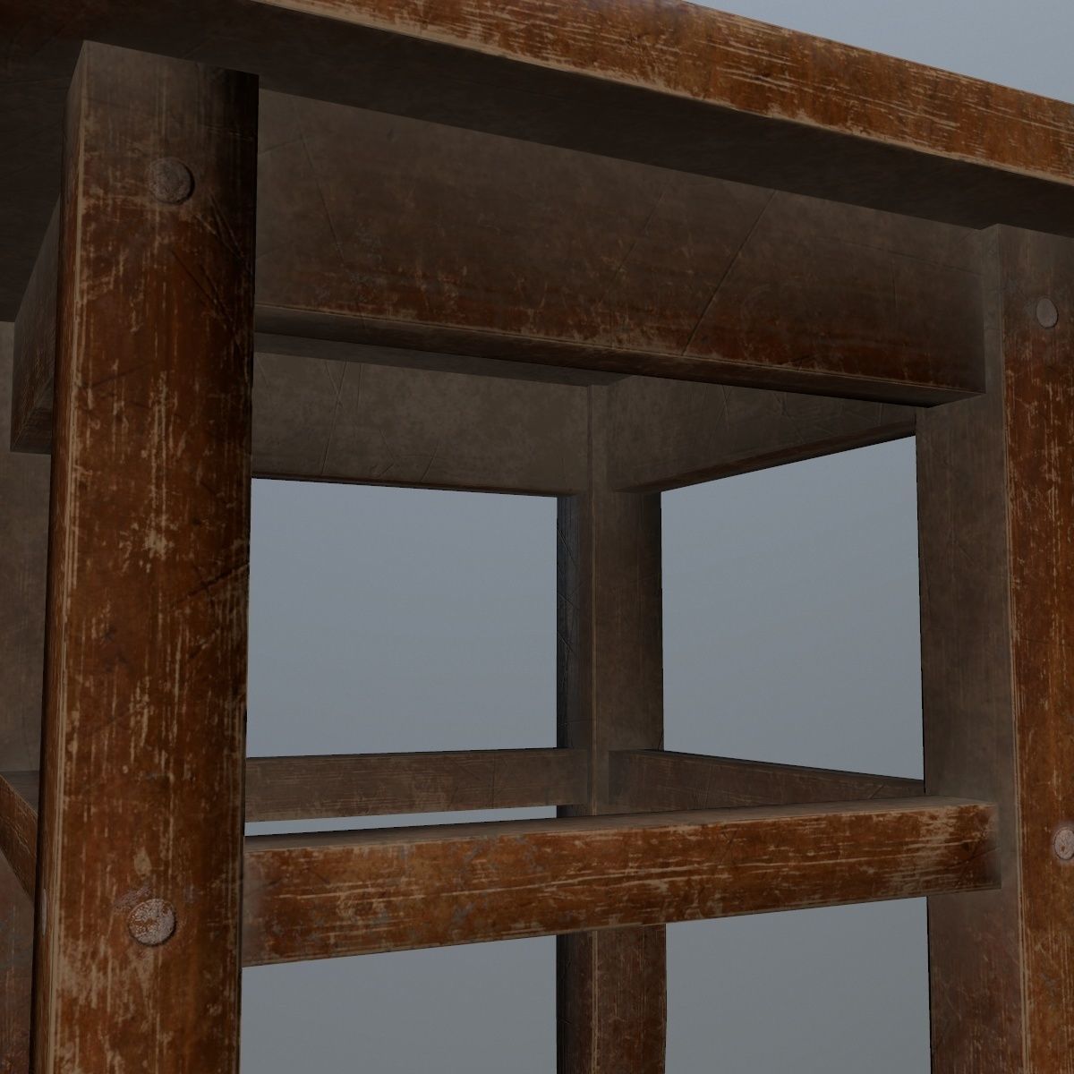 Footstool side table Low-poly 3D model_8