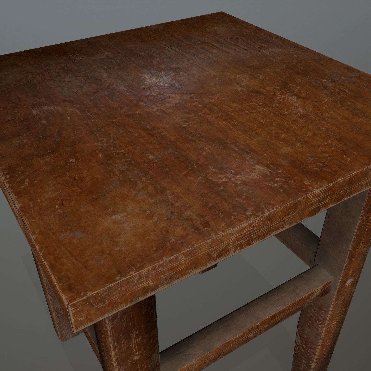 Footstool side table Low-poly 3D model_6