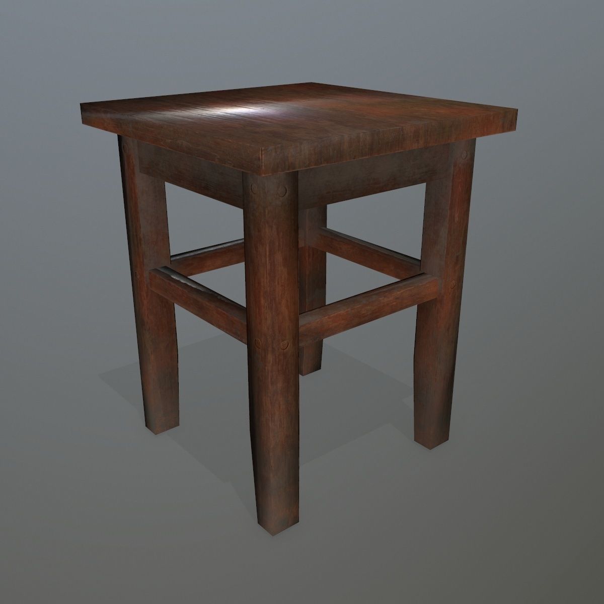 Footstool side table Low-poly 3D model_3