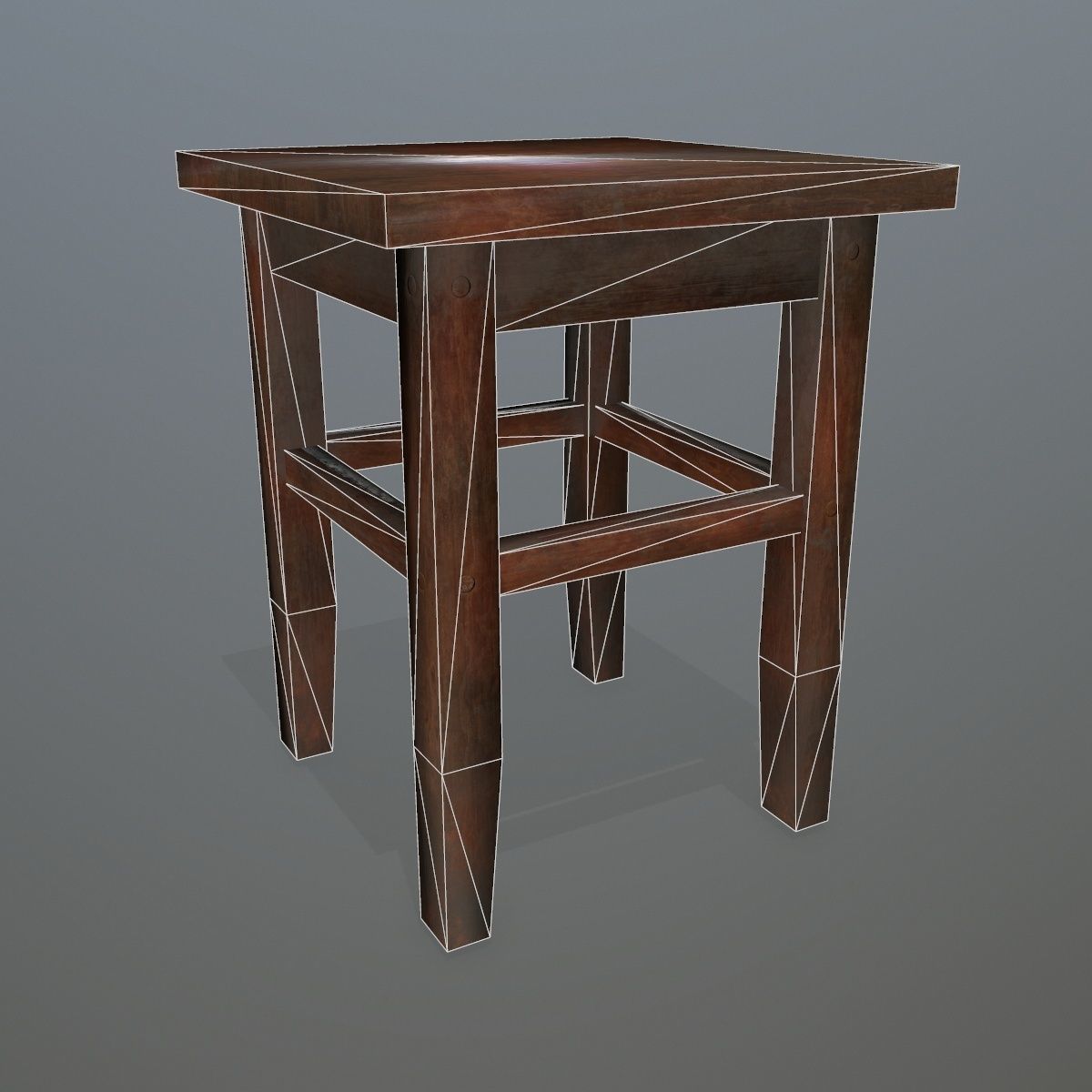 Footstool side table Low-poly 3D model_10