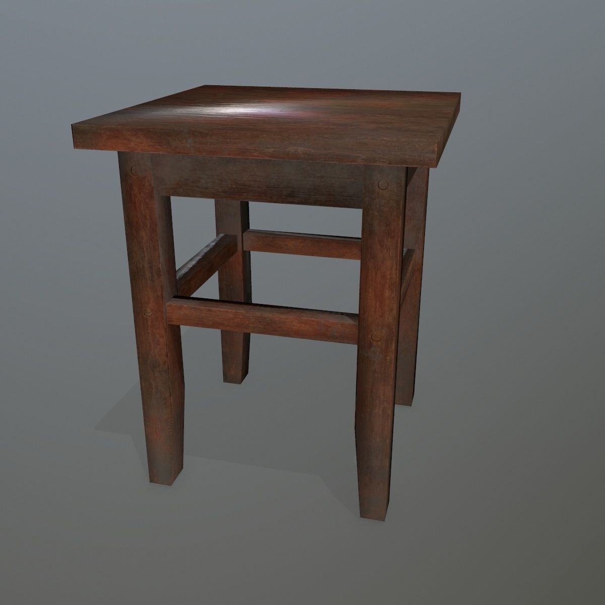 Footstool side table Low-poly 3D model_4