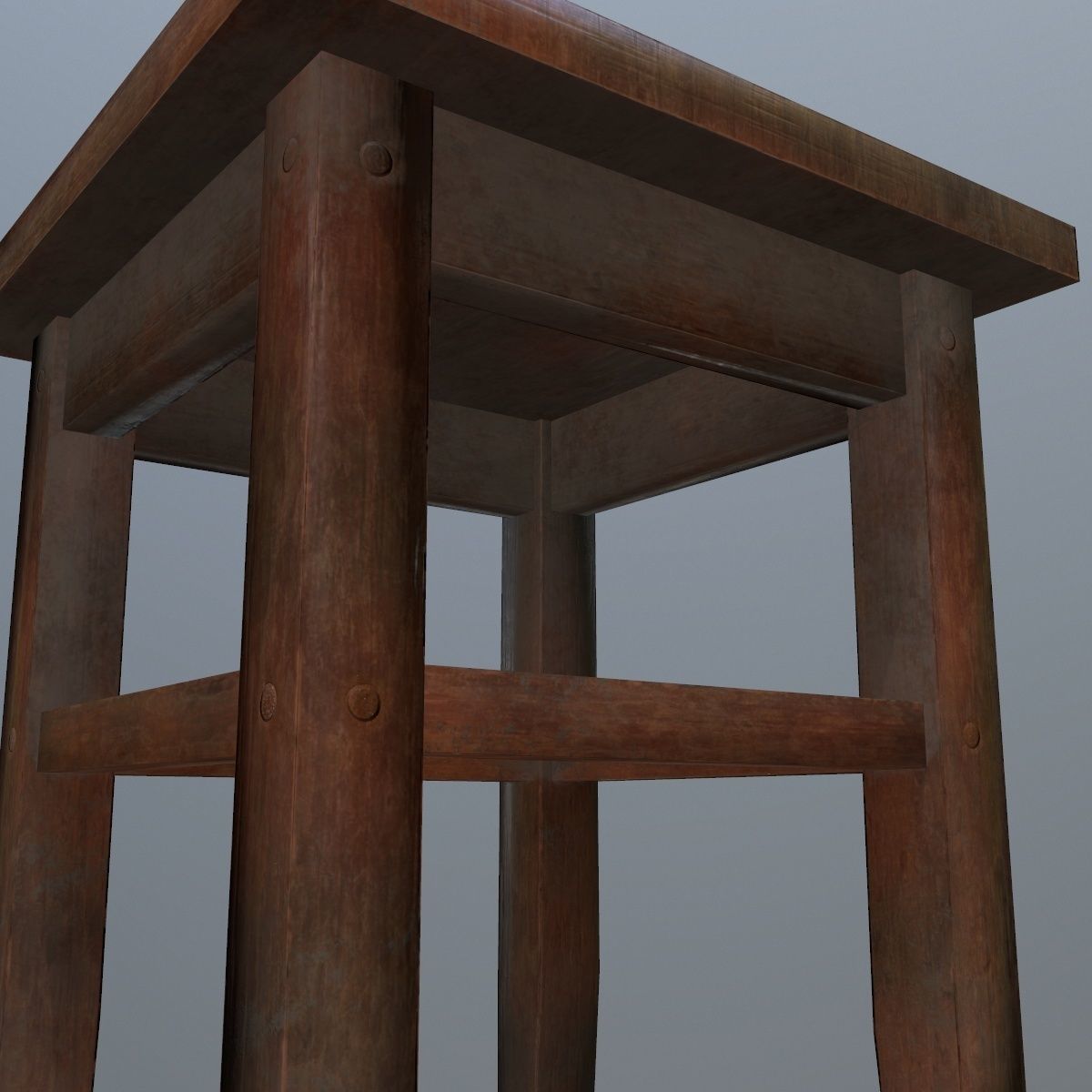 Footstool side table Low-poly 3D model_7