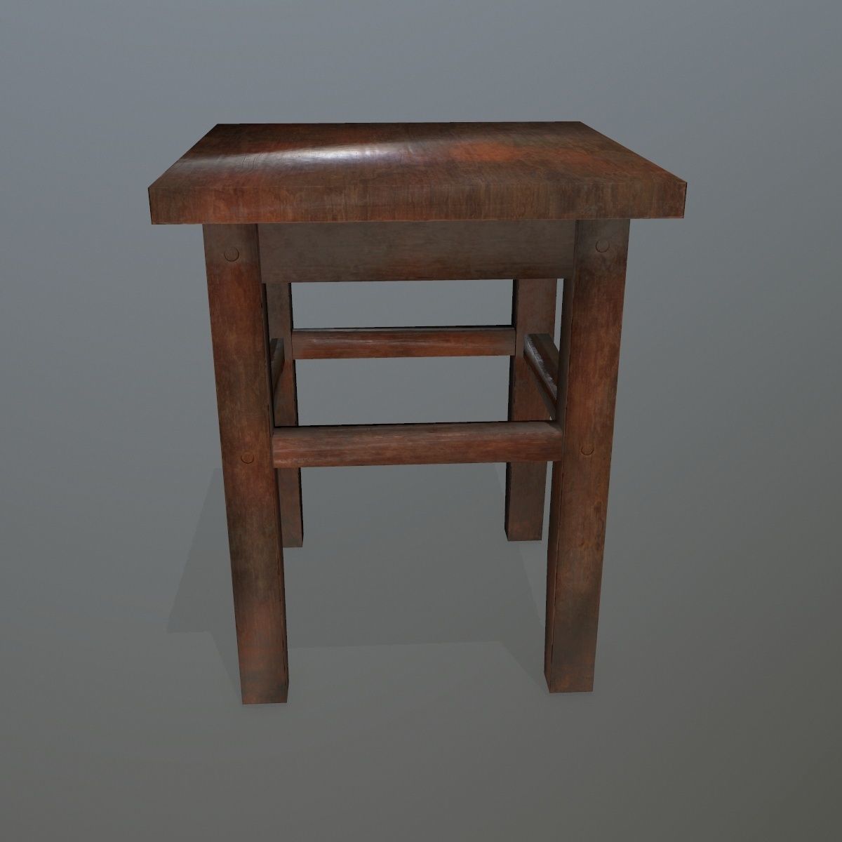 Footstool side table Low-poly 3D model_6
