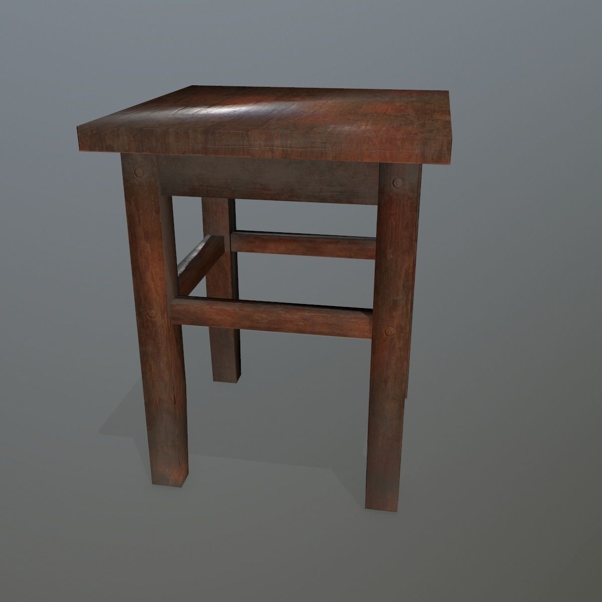 Footstool side table Low-poly 3D model_2