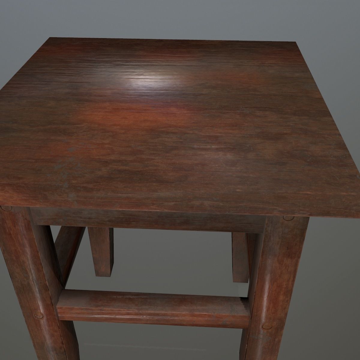 Footstool side table Low-poly 3D model_8