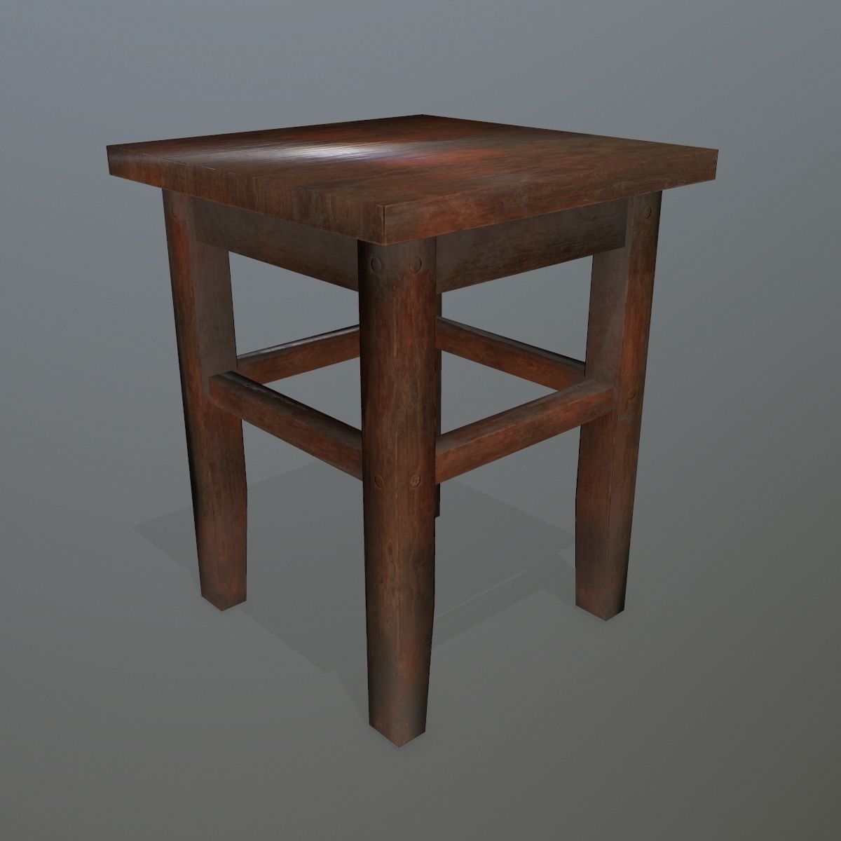 Footstool side table Low-poly 3D model_5