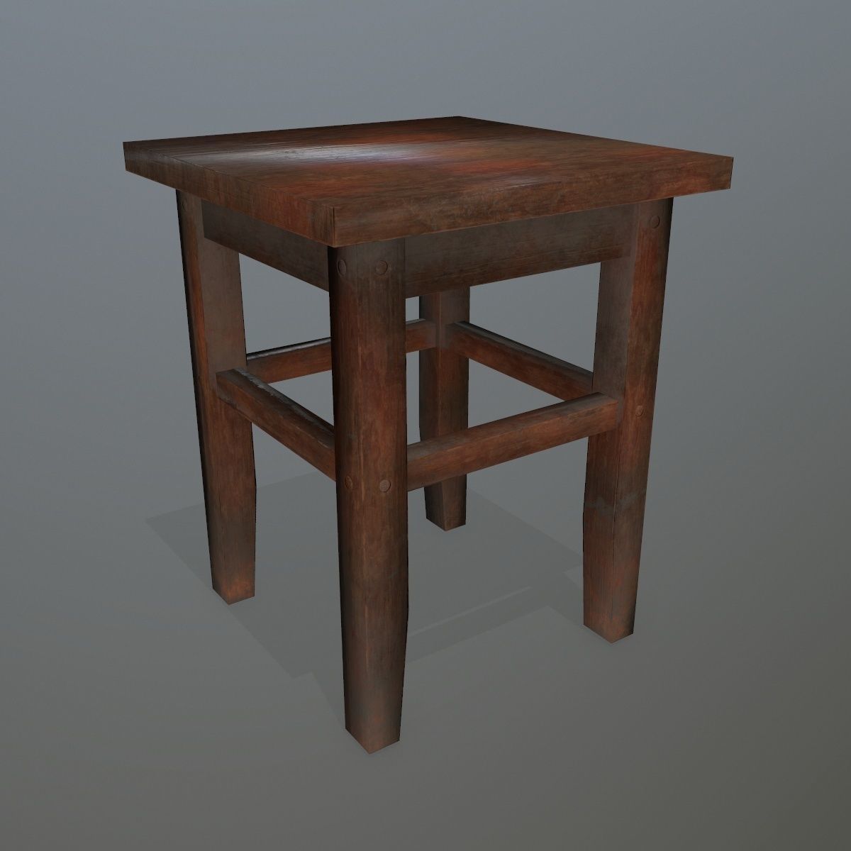 Footstool side table Low-poly 3D model_1