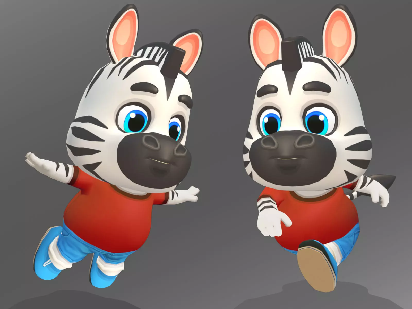 Zebra Animated Rigged Low-poly 3D model
