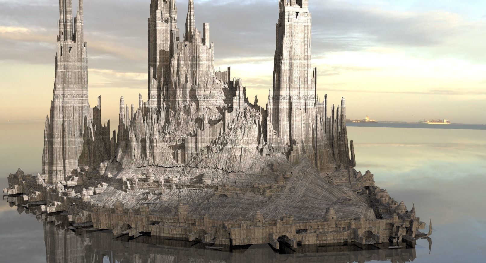 Desert Alien Monoliths Ruin mega structure 2 3D model_1