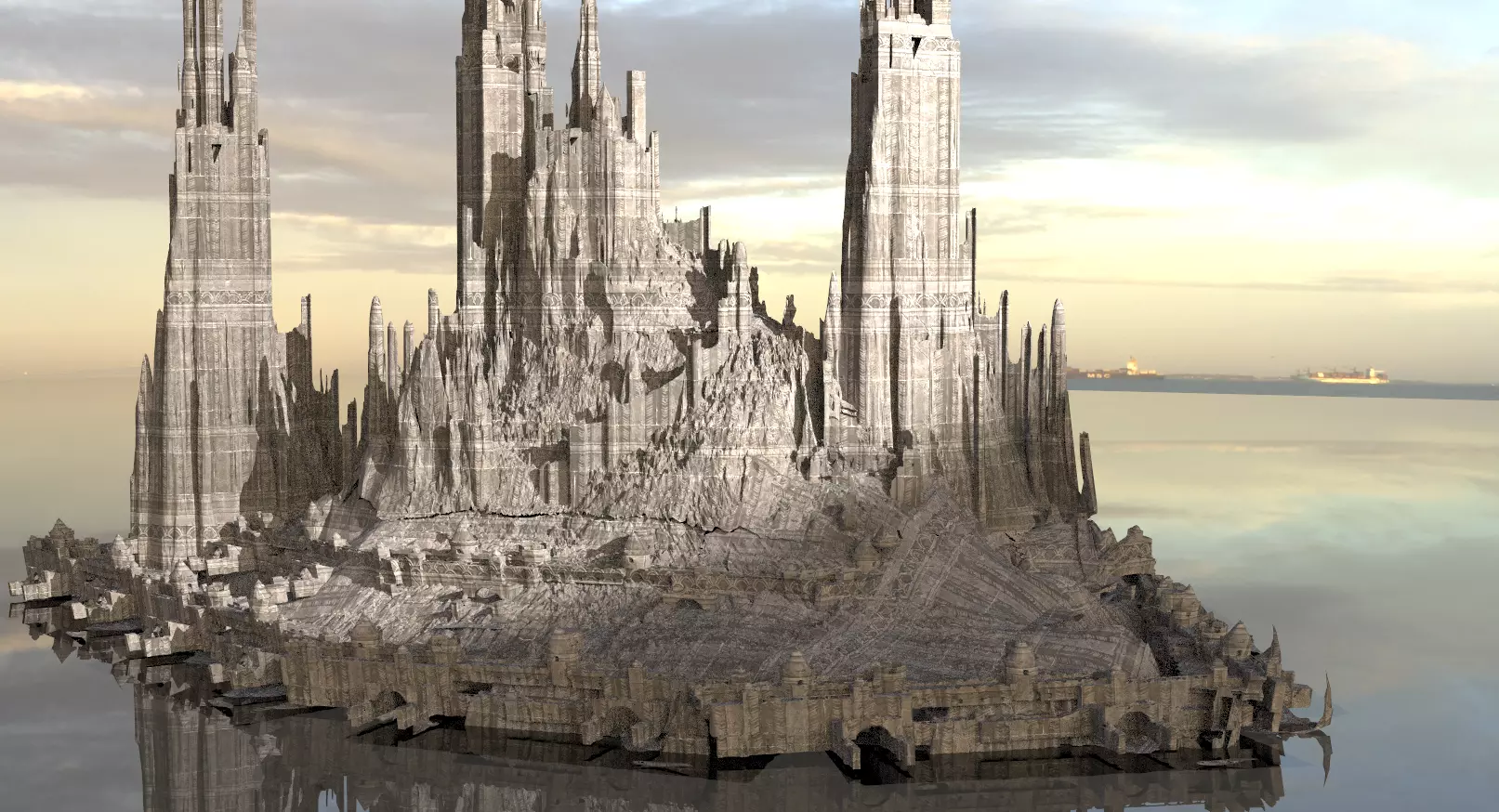 Desert Alien Monoliths Ruin mega structure 2 3D model_0