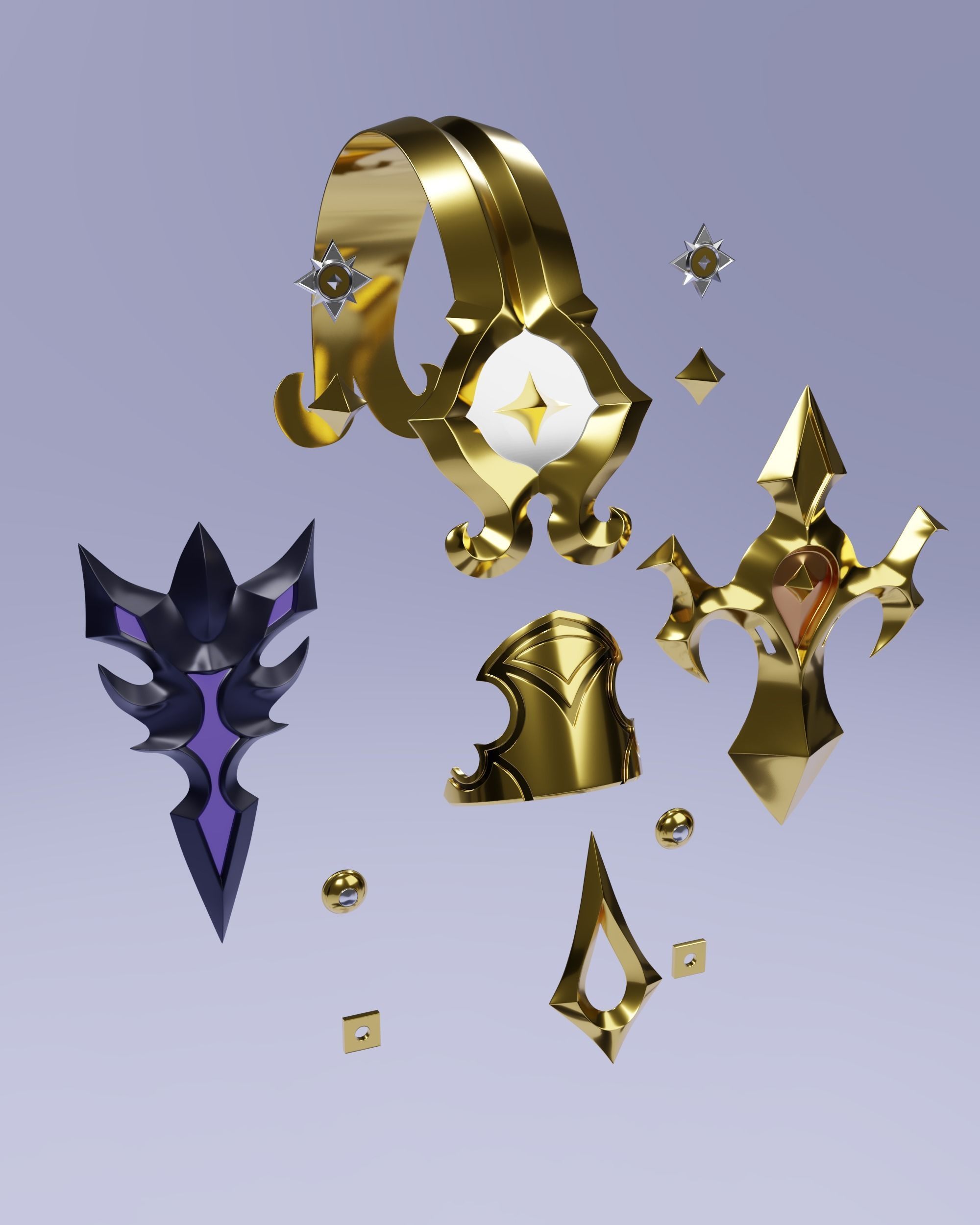 GENSHIN IMPACT ALBEDO COSPLAY SET 3D print model_4