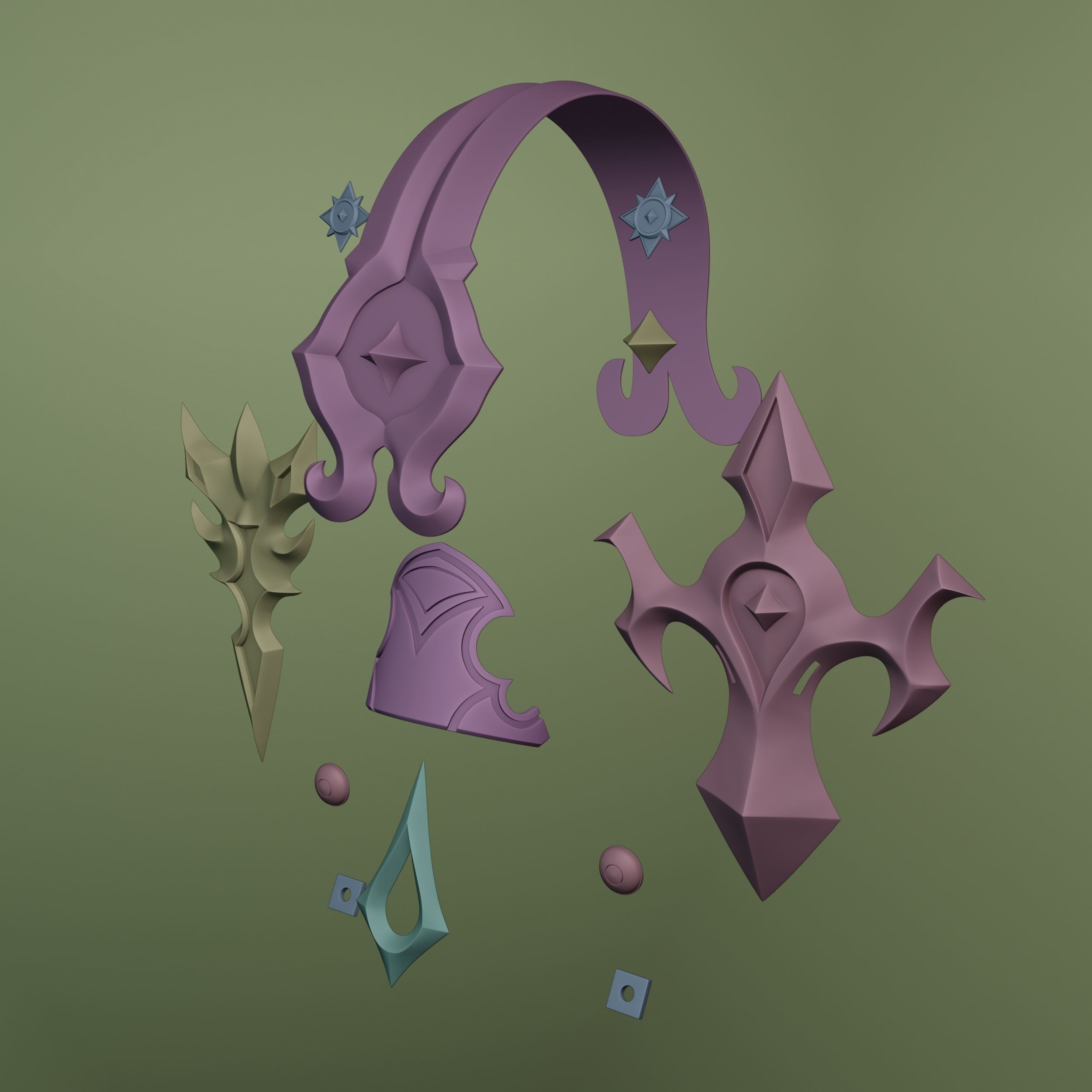 GENSHIN IMPACT ALBEDO COSPLAY SET 3D print model_9