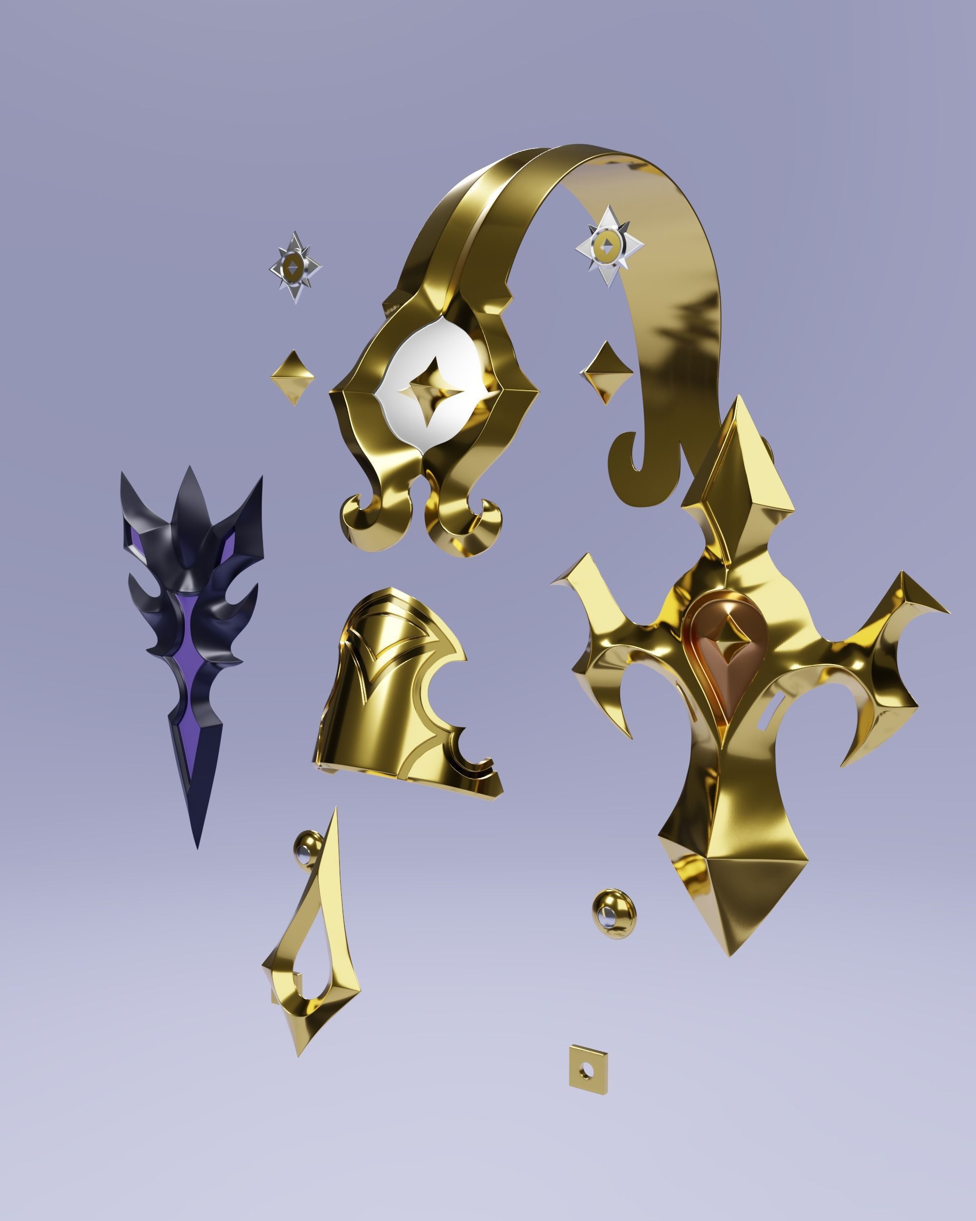 GENSHIN IMPACT ALBEDO COSPLAY SET 3D print model_5