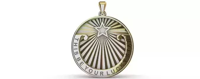 Lucky Star Medal pendant 3D print model