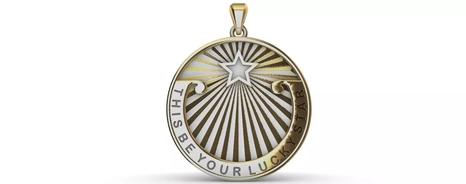 Lucky Star Medal pendant 3D print model_0