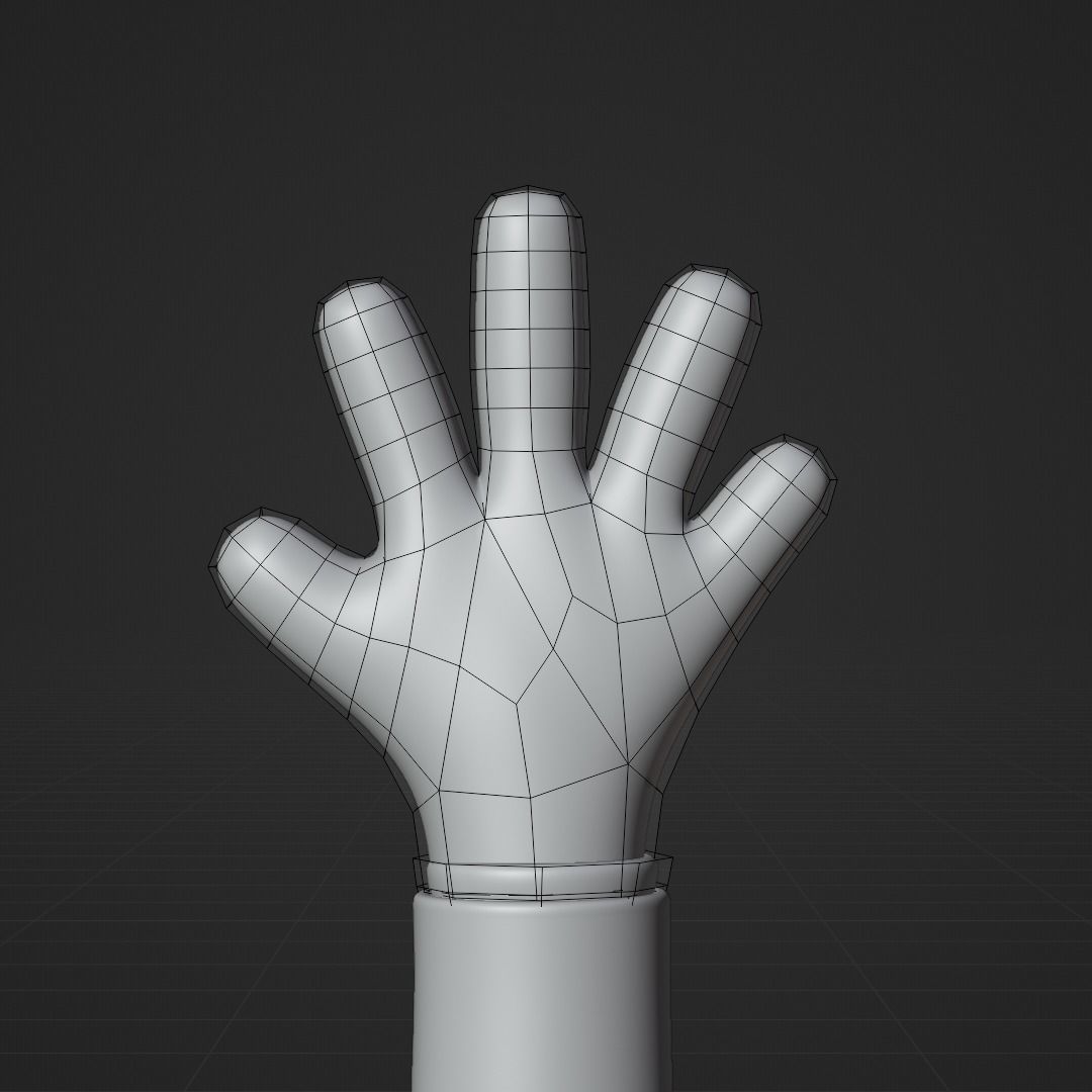Cartoon Hand Rigged 3D model_3