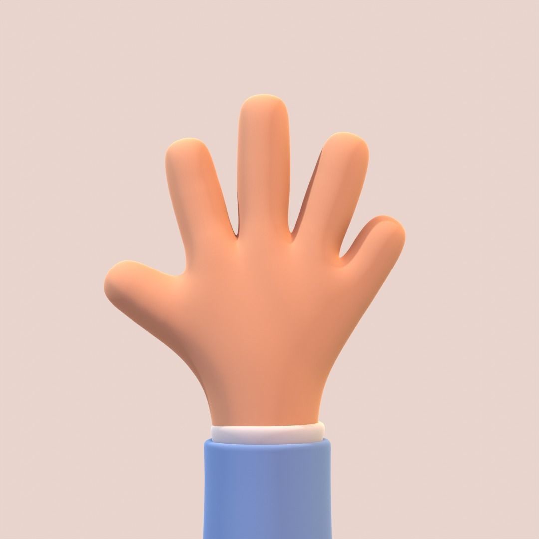 Cartoon Hand Rigged 3D model_1