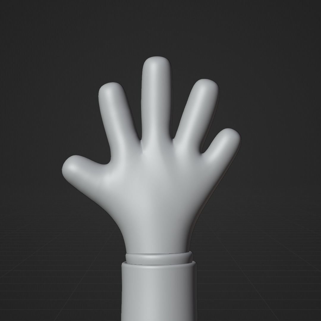 Cartoon Hand Rigged 3D model_2
