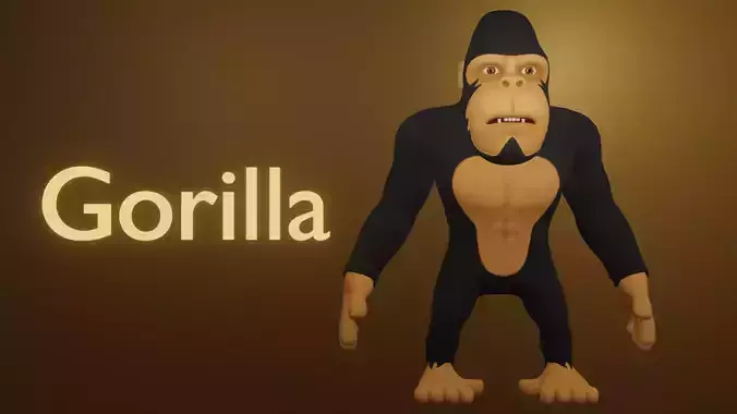 cartoon gorilla 3D model