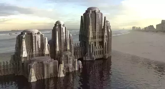 Desert Alien Monoliths Ruin mega structure 7