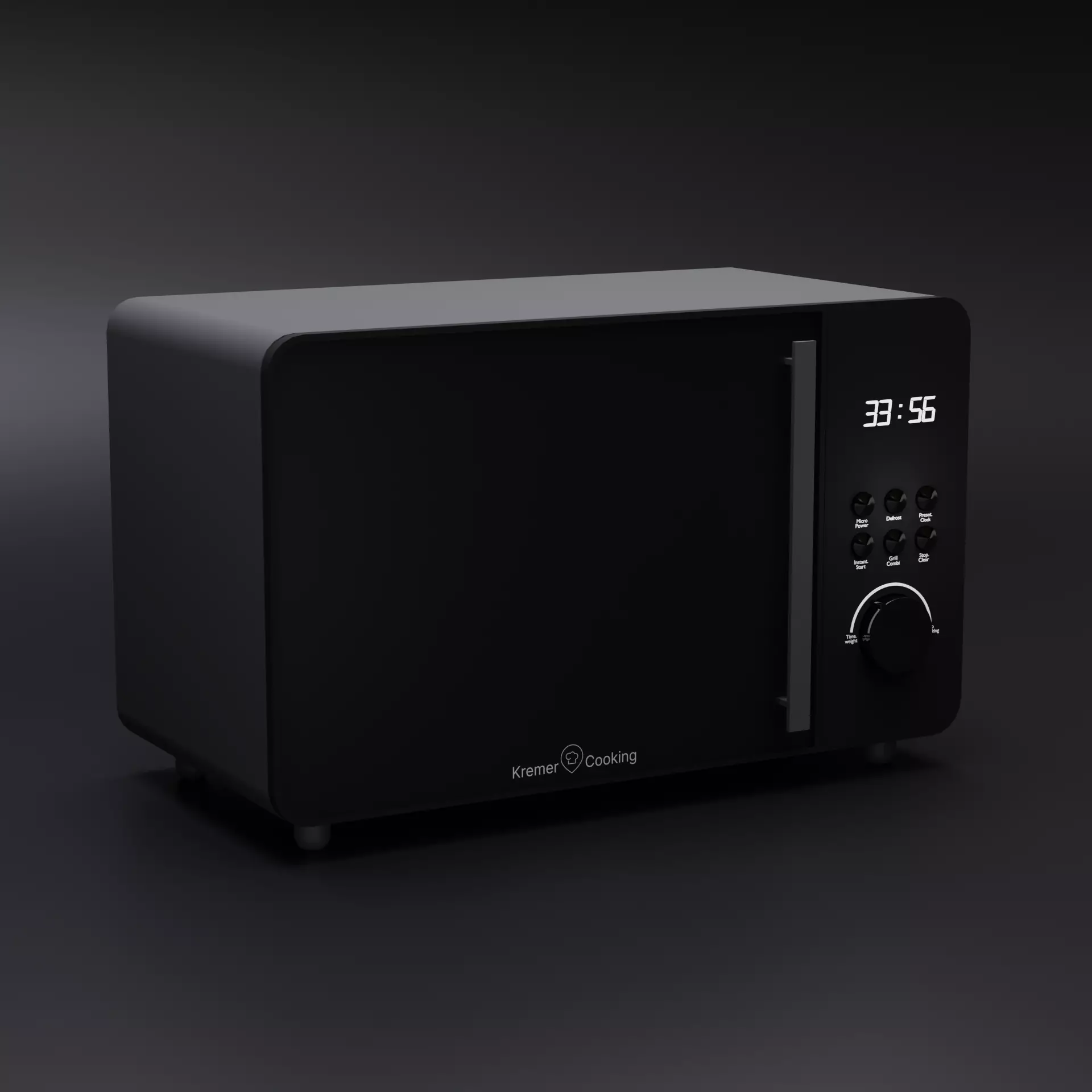 3D microwave 3D Model - Black Free 3D model