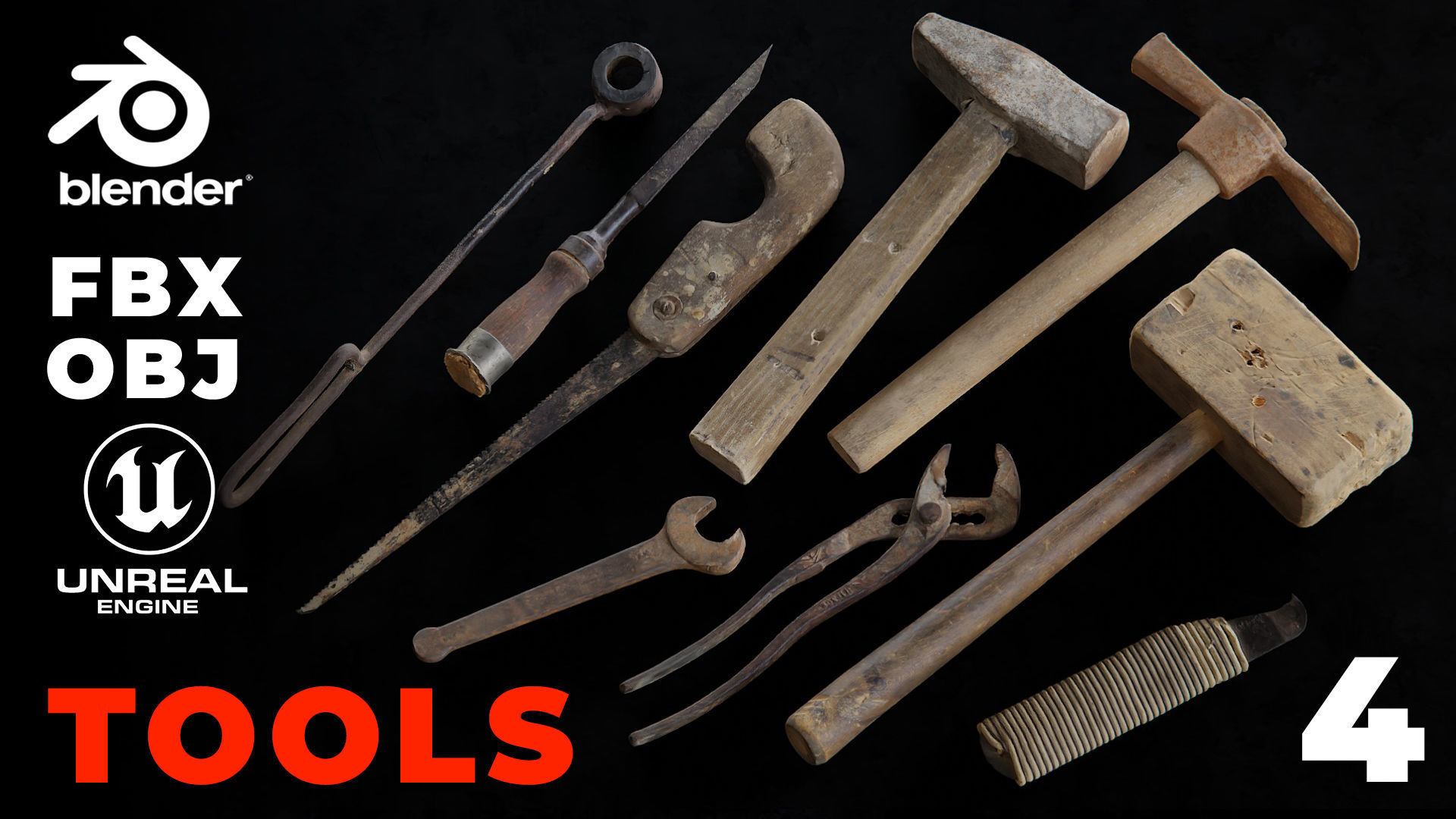 USCANS Tools set 4 Low-poly 3D model_1
