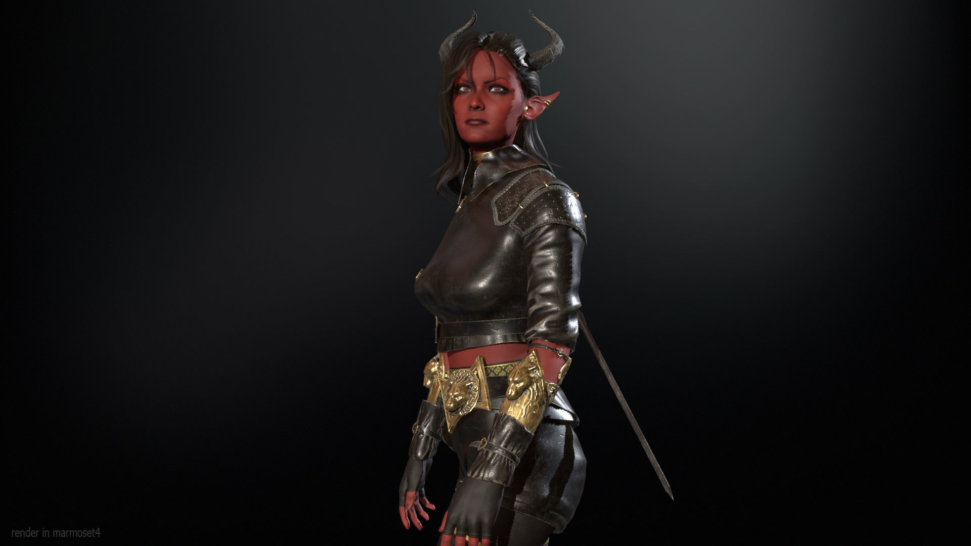 Elf Hunter Low-poly 3D model_3