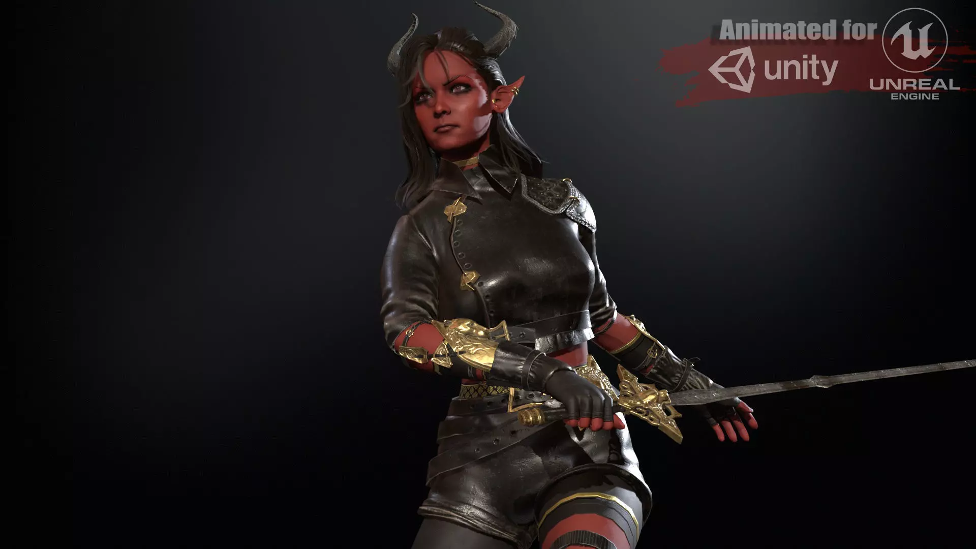 Elf Hunter Low-poly 3D model_0