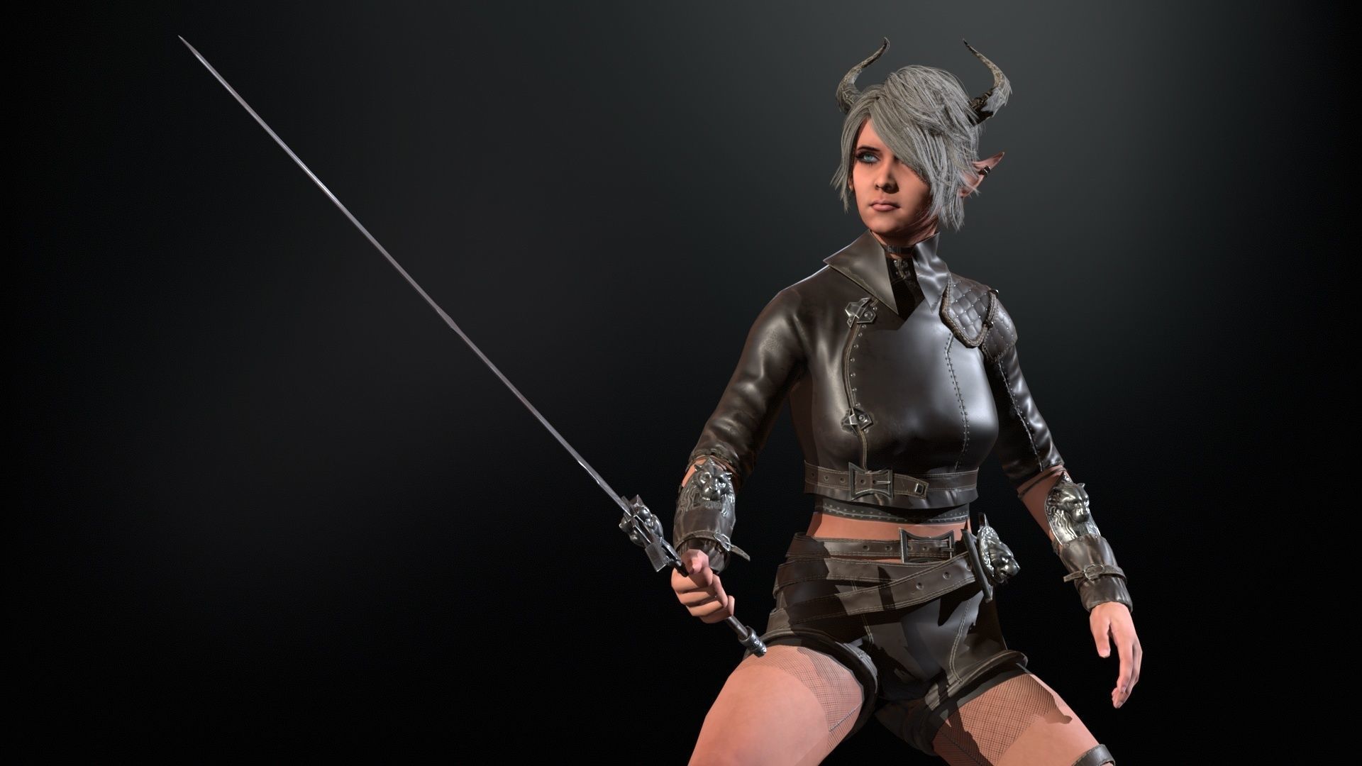 Elf Hunter Low-poly 3D model_24