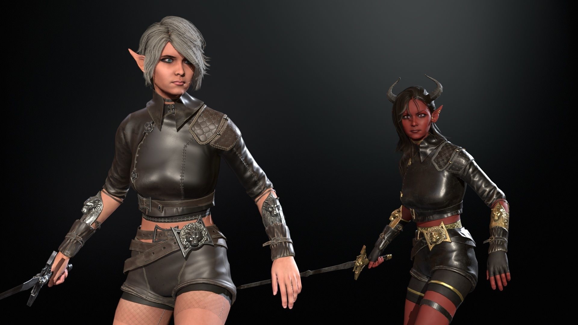 Elf Hunter Low-poly 3D model_20