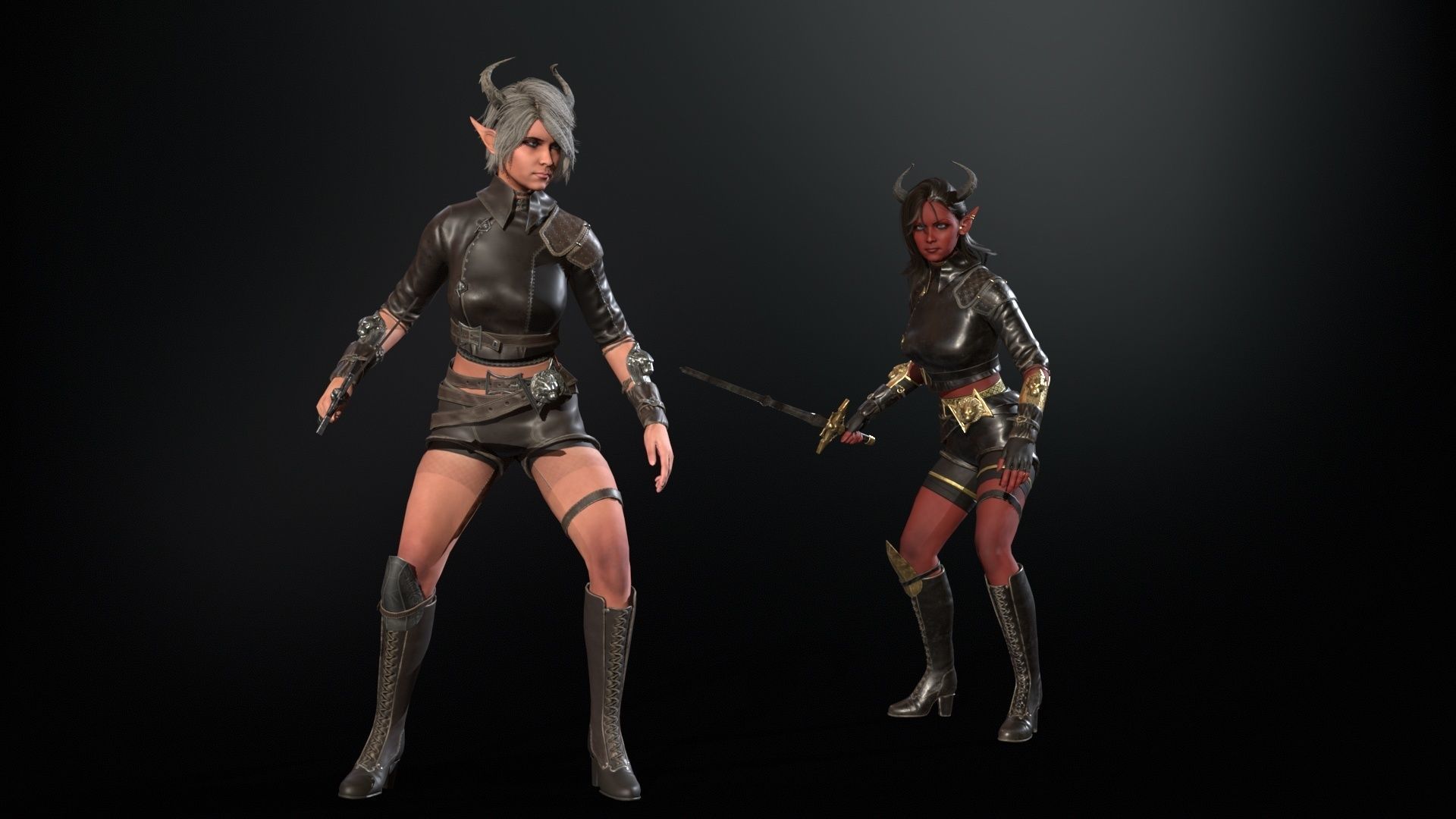 Elf Hunter Low-poly 3D model_21