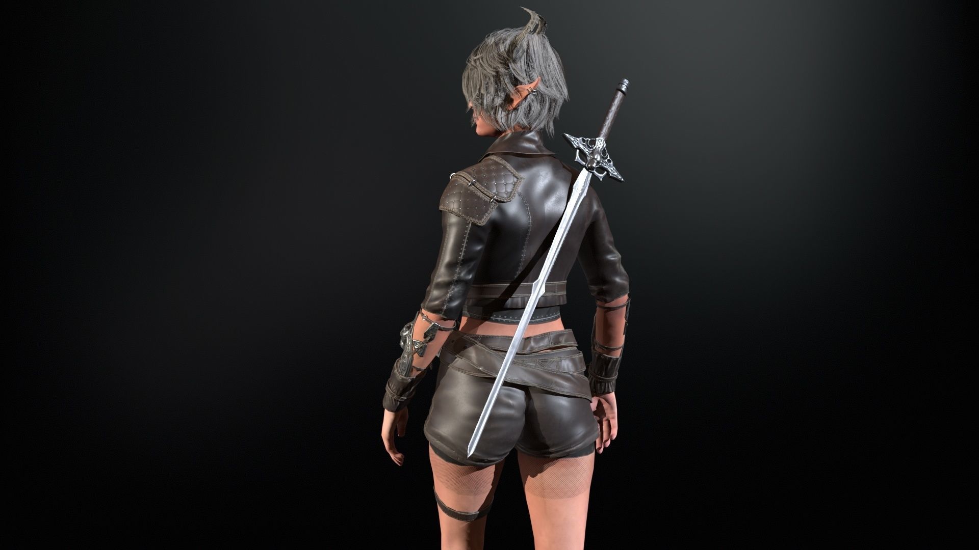 Elf Hunter Low-poly 3D model_26