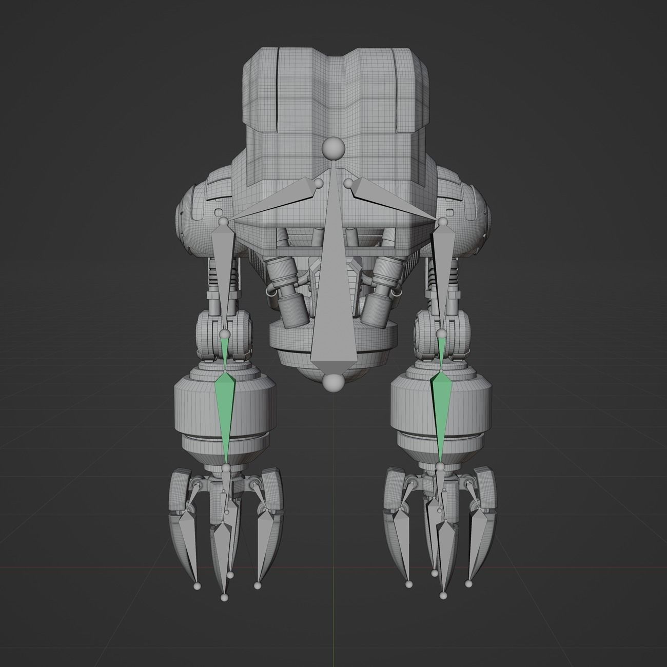 Cute Space Robot Rigged G-58 Blue 3D model_14