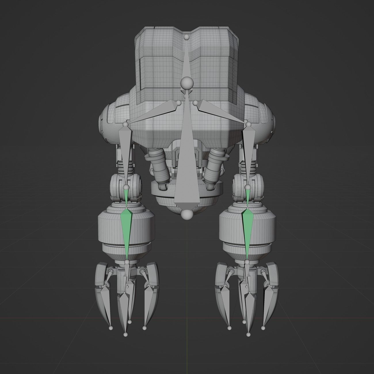 Cute Space Robot Rigged G-58 Blue 3D model_10