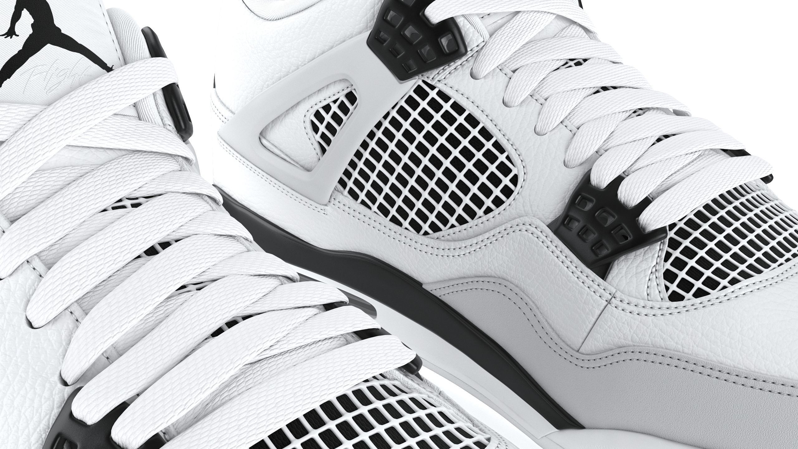 Jordan 4 Retro Military Black PBR 3D model_8