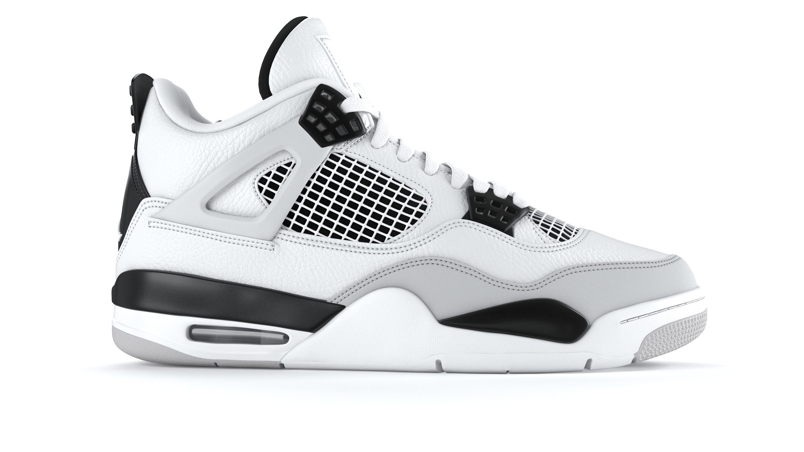 Jordan 4 Retro Military Black PBR 3D model_3