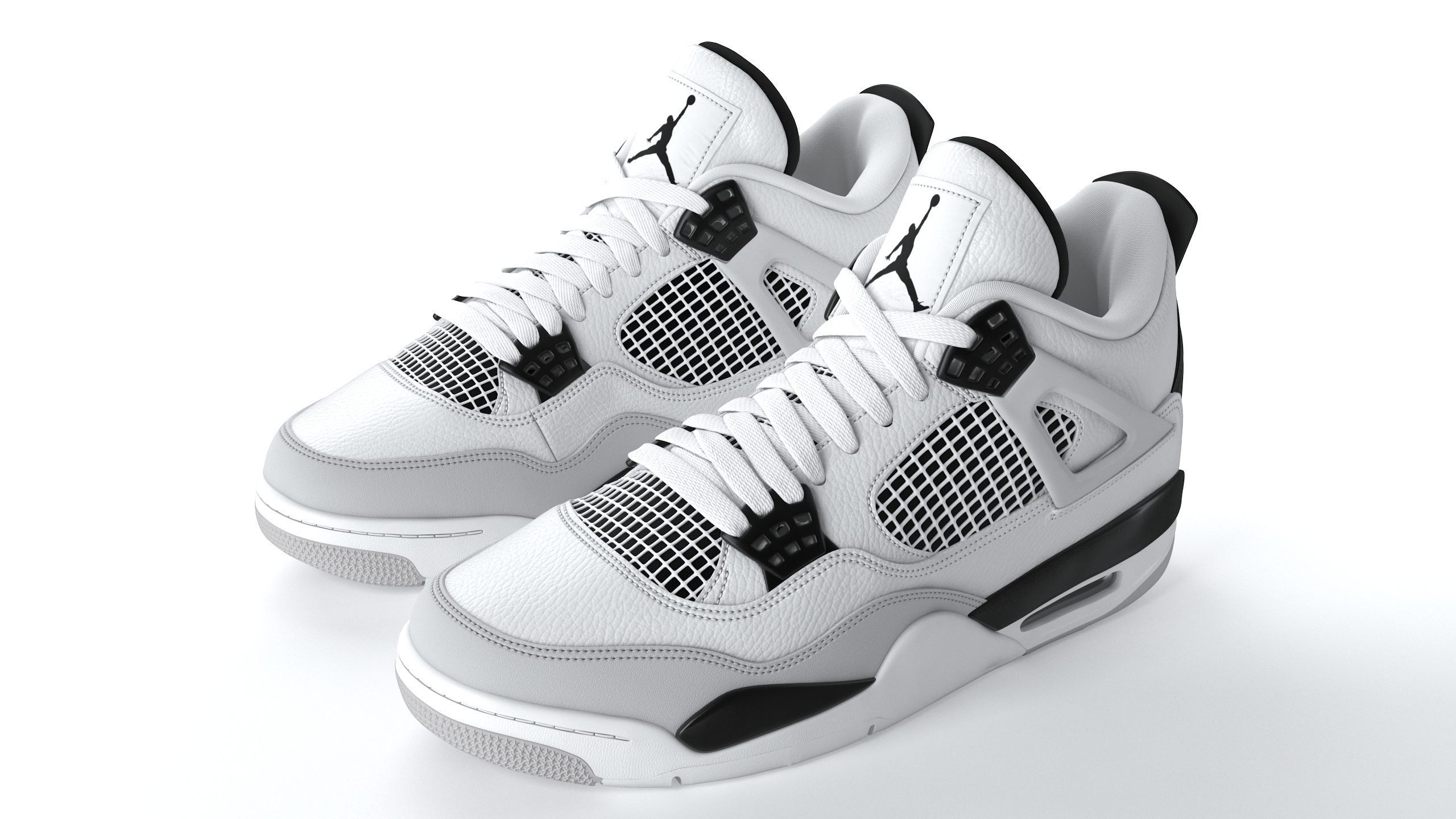 Jordan 4 Retro Military Black PBR 3D model_6