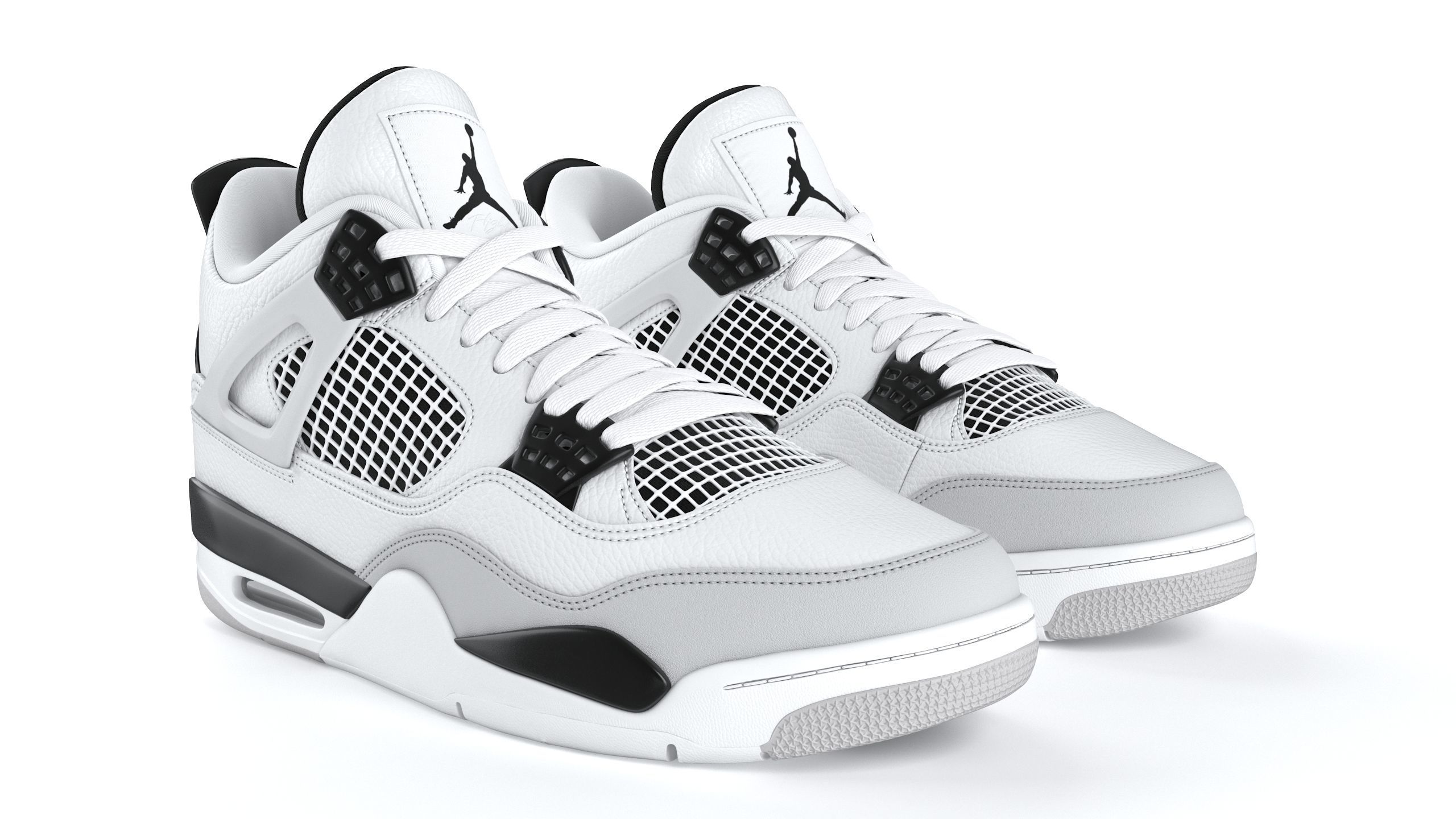 Jordan 4 Retro Military Black PBR 3D model_2