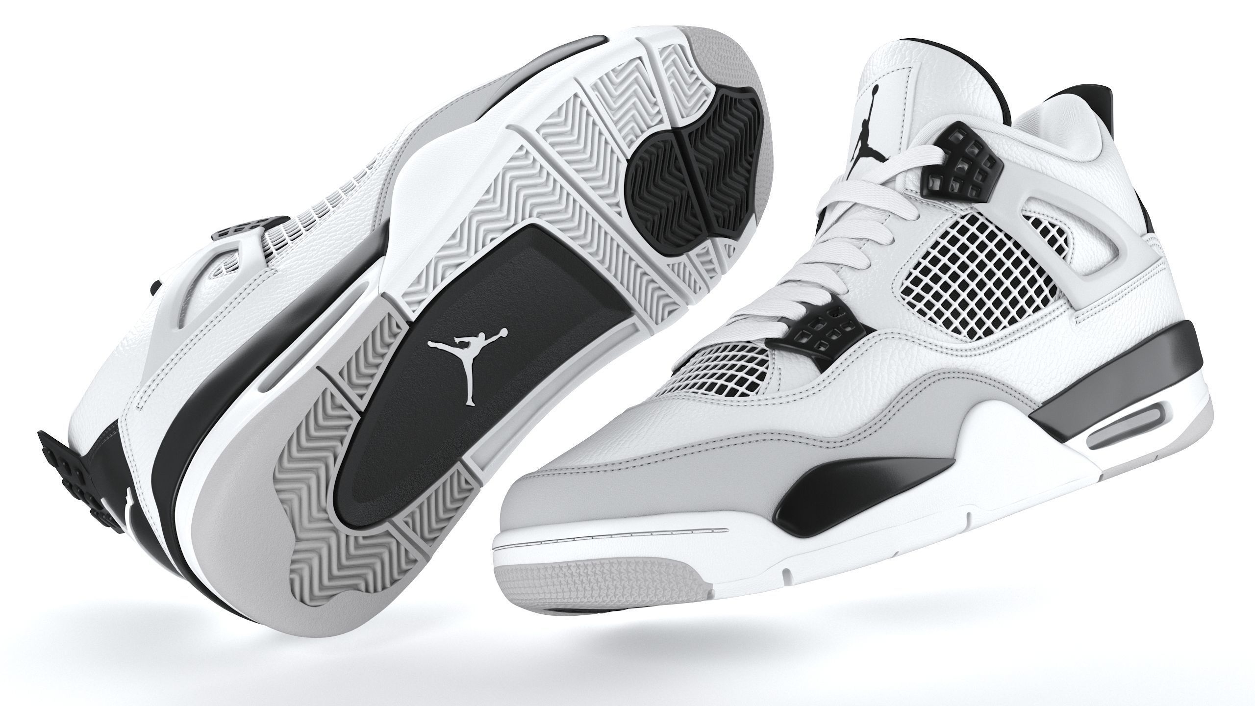 Jordan 4 Retro Military Black PBR 3D model_11