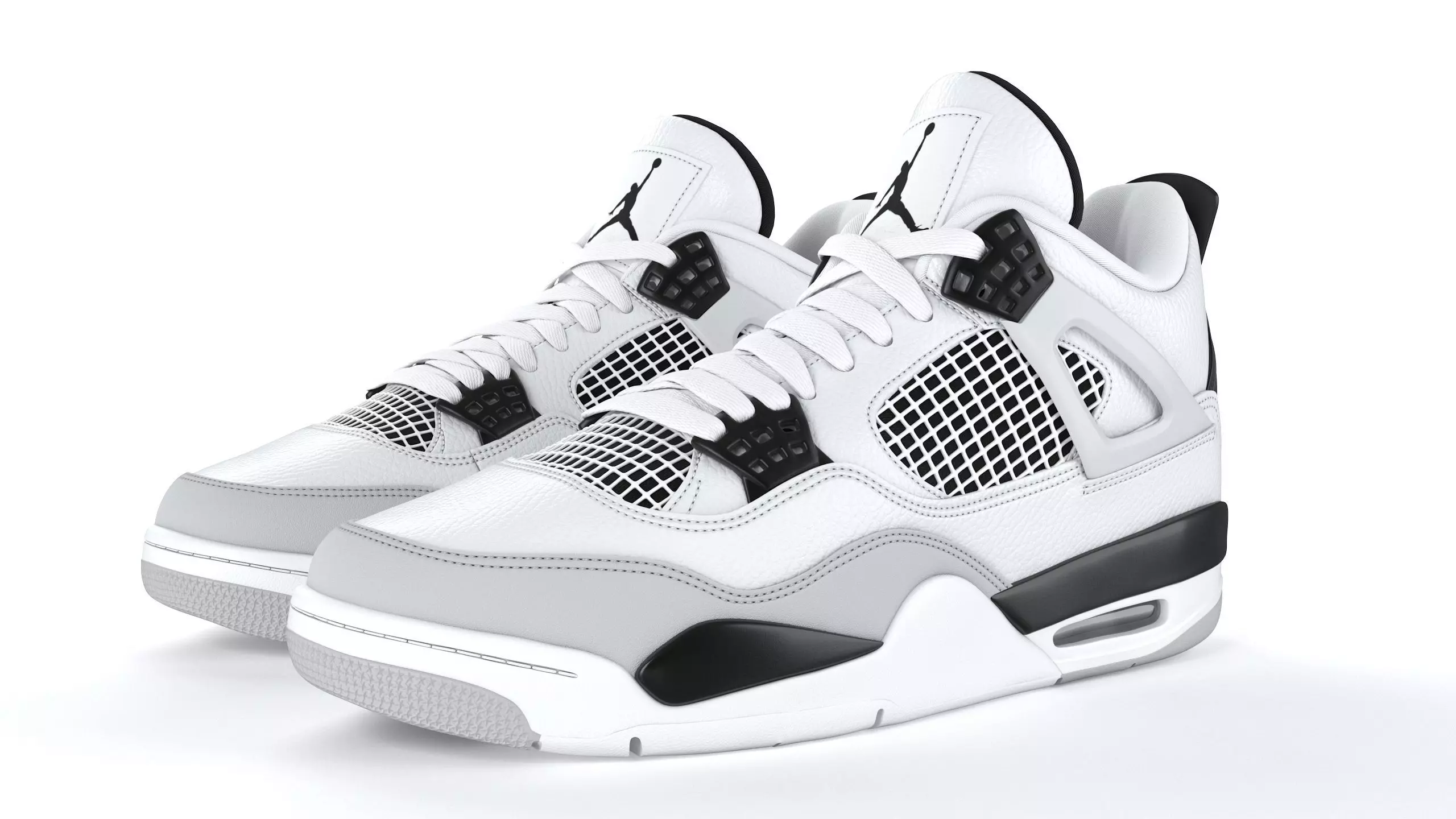 Jordan 4 Retro Military Black PBR 3D model_0
