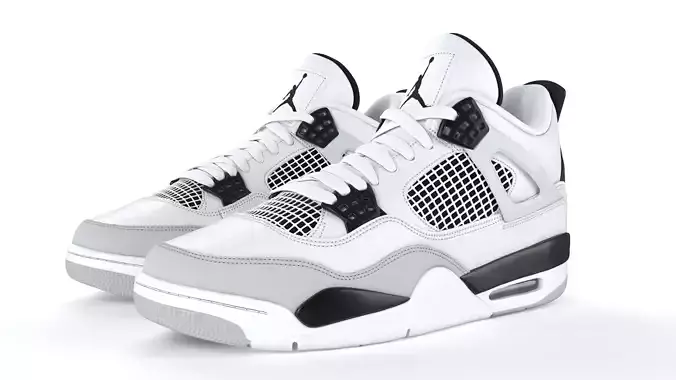 Jordan 4 Retro Military Black PBR 3D model