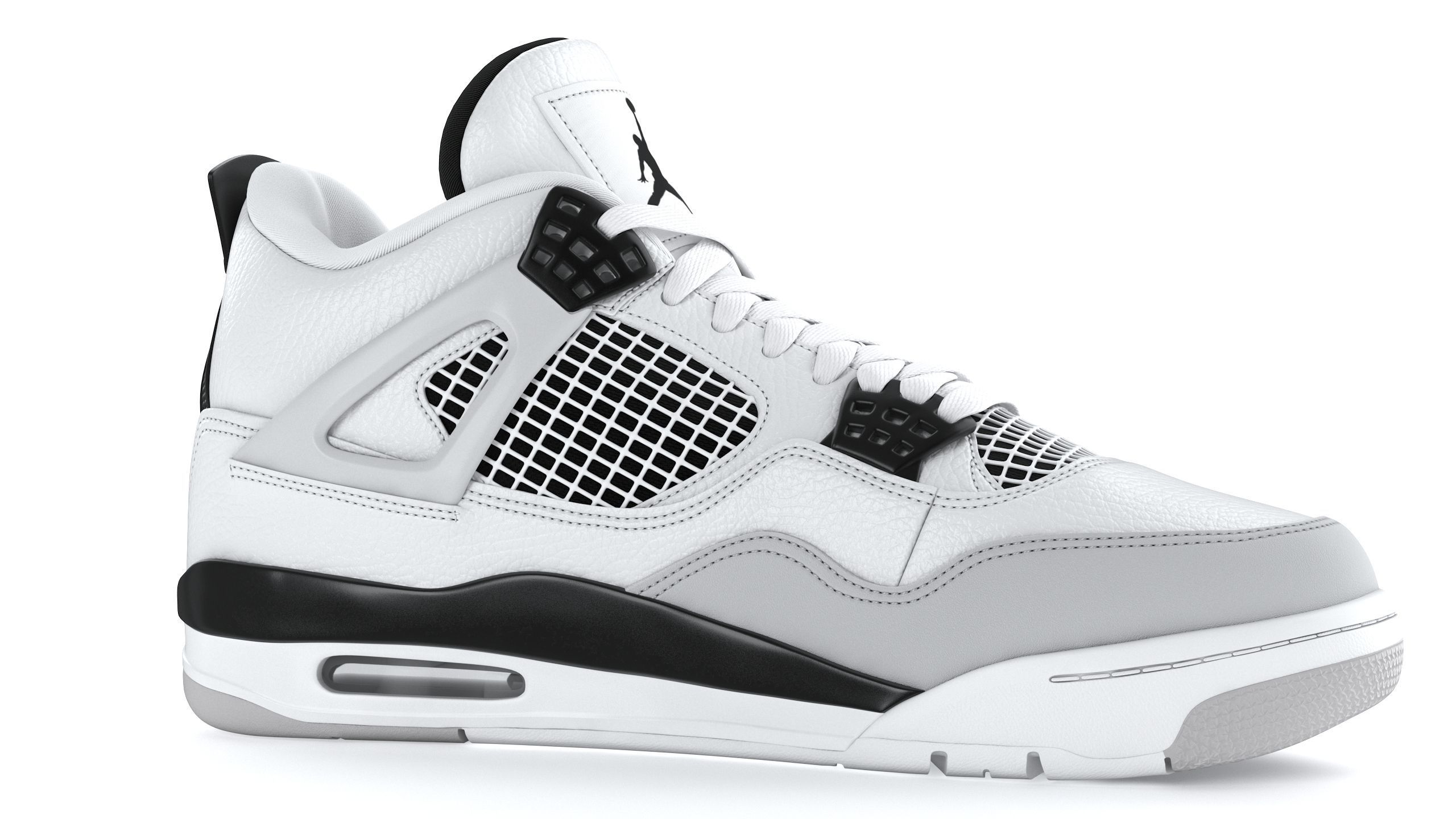 Jordan 4 Retro Military Black PBR 3D model_9