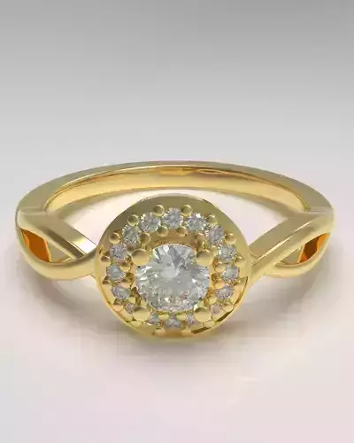 Halo engagement ring