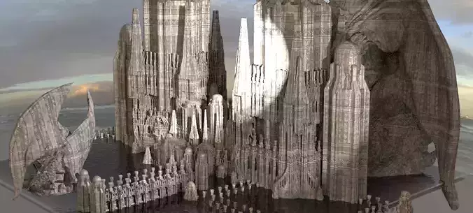 Desert Dragon fortress Kit bash 2 3D model