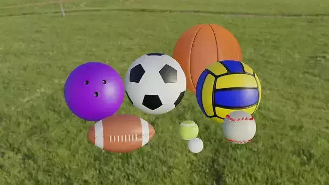 Sports Ball Pack High-Poly