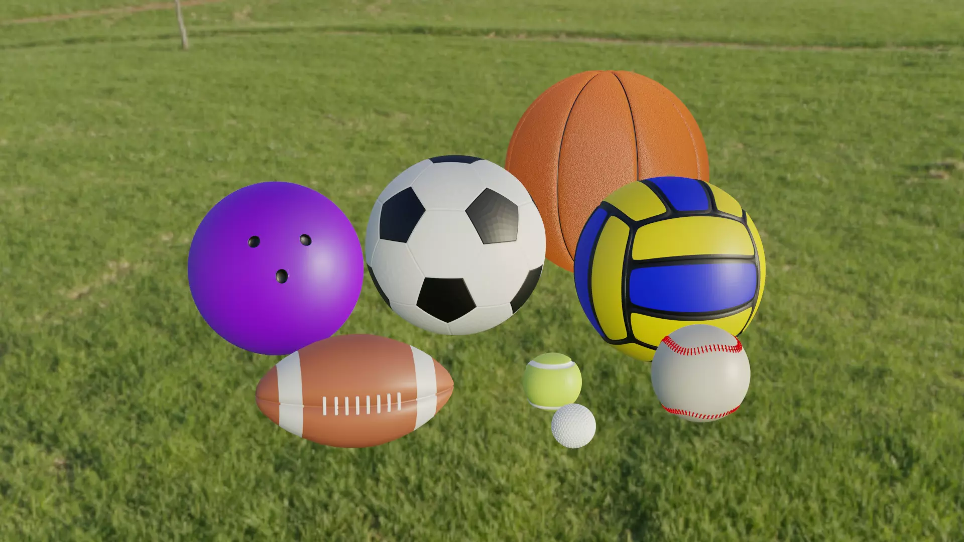 Sports Ball Pack High-Poly Free 3D model