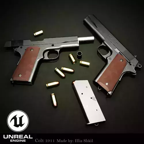 Colt 1911  Low-poly 3D model
