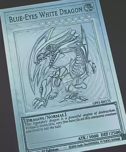 blue eyes white dragon - yugioh 3D print model